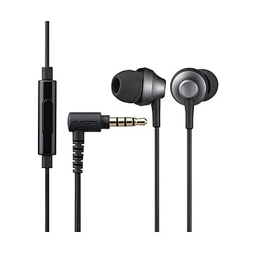 （まとめ） エレコム ステレオイヤホン/カナル型/φ3.5mm/マイク付/Fast Music/FS12C/10.0mmドライバー/高耐久ケーブル/ブラック EHP-FS12CMBK 【×2セット】