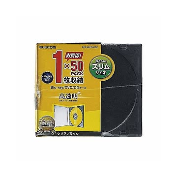 (まとめ)エレコム Blu-ray/DVD/CDケース(スリム/PS/1枚収納) CCD-JSCS50CBK×3セット