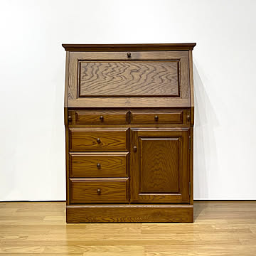 ナラ材 ブラウン色 ライティングデスク 80 日本製