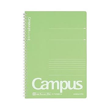 （まとめ）コクヨ キャンパスツインリングノート（PP表紙・スリム）セミB5 B罫 30枚 表紙緑 ス-T105BN-g 1セット（5冊）【×10セット】