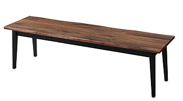 デトロイト 3P ヴィンテージデザインダイニングベンチ 天然木ウォールナット無垢材 ウォールナットブラウン