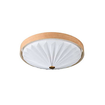 SWAN スワン電器 Wood Pleats Ceiling Light ウッドプリーツシーリングライト (LED内蔵) ACE-170 シーリングランプ 天井直付照明 10段階調光・調色 リモコン付