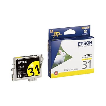 （まとめ） エプソン EPSON インクカートリッジ イエロー ICY31 1個 ×4セット