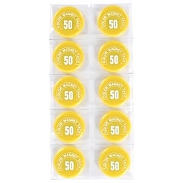 （まとめ）ミツヤ カラーマグネット MR-50 黄 50mm 10個【×5セット】
