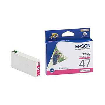 (まとめ) エプソン EPSON インクカートリッジ マゼンタ ICM47 1個 【×10セット】