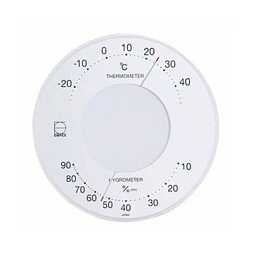 (まとめ)EMPEX 温度・湿度計 セレナ 温度・湿度計 壁掛用 LV-4303 ホワイト【×5セット】