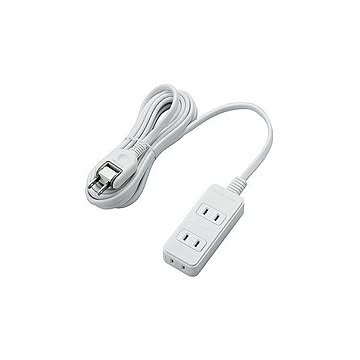 (まとめ)エレコム ほこりシャッター付き電源タップ T-ST02-22330WH×5セット