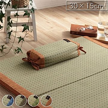 い草 枕/ピロー 【約30×15cm ブルー】 高さ調整可 抗菌 防臭 消臭 小林製薬コバガード使用 シンプル 〔ベッドルーム〕