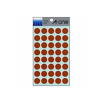 （まとめ） エーワン カラーラベル 丸型15mm径 07027 茶 1P14シート（560片）入 【×10セット】