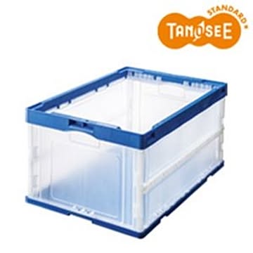 折りたたみコンテナ 75L ブルー×透明