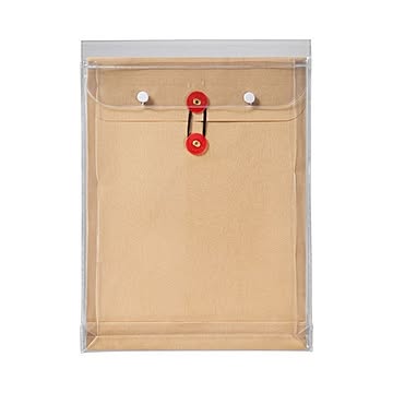 (まとめ) ピース マチヒモ付ビニール保存袋 レザック 角2 184g/m2 茶 業務用パック 912-30 1パック(3枚) 【×5セット】