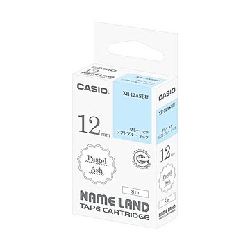 まとめ カシオ NAME LANDパステルアッシュテープ 12mm ソフトブルー/グレー文字 XR-12ASBU 1個 ×10セット