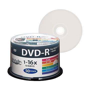 （まとめ）ハイディスク データ用DVD-R4.7GB 1-16倍速 ホワイトワイドプリンタブル スピンドルケース HDDR47JNP501パック(50枚) 【×3セット】