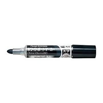 （まとめ） ぺんてる ノックル 後端プッシュ式 太字丸芯（4.0mm） EMWL5W-A 黒 1本入 【×10セット】