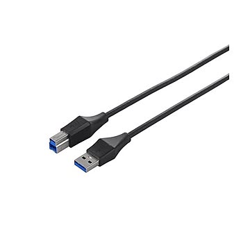 （まとめ） バッファロー ユニバーサルコネクター USB3.0 スリムケーブル （A）オス-（B）オス ブラック 2m BSUABSU320BK 1本 【×4セット】