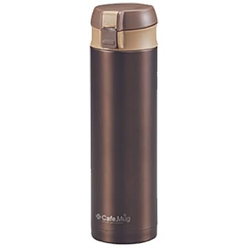 ステンレスボトル 水筒 450ml ブロンズ ロック付 真空断熱構造 保温 保冷 カフェマグ ワンタッチ 450 アウトドア キャンプ