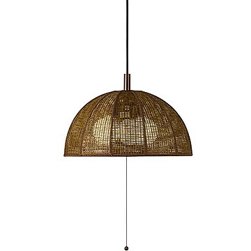 OWAN WICKER おわんウィッカー ペンダントライト (白熱球付属) ペンダントランプ 天井照明 吊下げ照明 LED対応 E26 100W×3灯 プルスイッチ 常夜灯