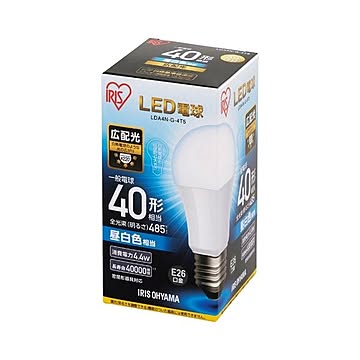 （まとめ） アイリスオーヤマ LED電球40W E26 広配光 昼白色 LDA4N-G-4T5×10セット