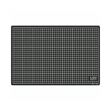 (まとめ) ライオン事務器 カッティングマット再生PVC製 両面使用 450×300×3mm 黒／黒 CM-4511 1枚 【×10セット】