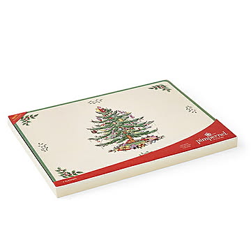 スポード　クリスマスツリー　プレイスマット40x30cm　4枚セット　X0010648338　イギリス　洋食器　陶器