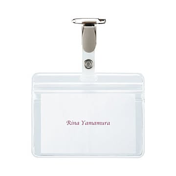 (まとめ) TANOSEE タッグ名札 チャック付 安全ピン・クリップ両用型 1パック（10個）  【×10セット】
