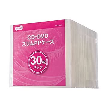 （まとめ）TANOSEE5mm厚スリムCDPPケース 1セット(150枚:30枚×5パック)【×2セット】