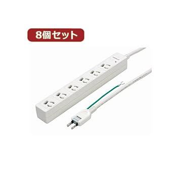 YAZAWA 8個セット3P抜け止めマグネットタップ Y02JKNP605WHX8