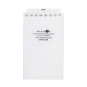 まとめ リヒトラブ AQUA DROPsツイストノートメモサイズ 125×72mm 8穴 5mm方眼罫 乳白 40枚 N-1661-1 1冊  ×50セット