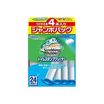 （まとめ）ジョンソン スクラビングバブル トイレスタンプ フレッシュソープの香り つけかえ用4本入りジャンボパック 【×3点セット】