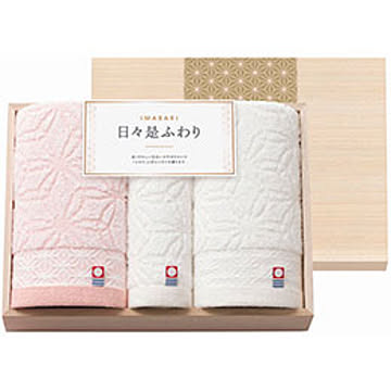 日々是ふわり 今治フェイスタオル2P&ハンドタオル 木箱入