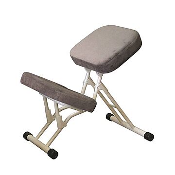 日本製 スチールパイプ製 学習椅子 セブンポーズチェア グレー×ミルキーホワイト 幅440mm 折り畳み可能
