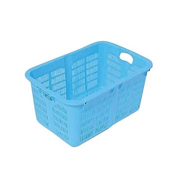 【10個セット】プラスケット/網目ボックス 【金具付き】 ブルー スタッキング金具使用時：段積み可【代引不可】