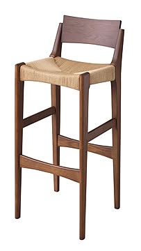 東谷 ハイチェア ACE-74 ペーパーコード 完成品 幅36x奥行41x高さ90cm ブラウン