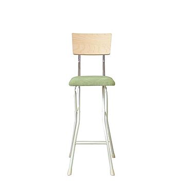 日本製 2脚セット折りたたみ椅子 スチールパイプ アッシュウッドチェア ナチュラル×グリーン×ミルキーホワイト