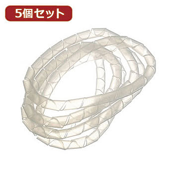 YAZAWA 5個セット まとめるチューブ 内径12mm 白 1.5m FCT12WX5