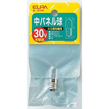 （まとめ） ELPA 中パネル球 電球 30V E12 クリア G-31H 【×30セット】