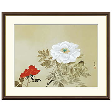 額絵 牡丹 小林古径 61x49.5cm 三幸