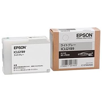 （まとめ） エプソン EPSON インクカートリッジ ライトグレー ICLGY89 1個 【×3セット】