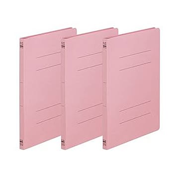 （まとめ）TANOSEE フラットファイル（ノンステープルタイプ）A4タテ 150枚収容 背幅18mm ピンク 1パック（3冊）【×100セット】