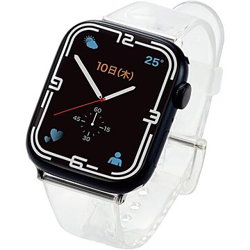 エレコム Apple Watch Series 7 (45mm)、 SE、Series 6、5、4 (44mm)、 Series 3、2、1 (42mm) バンド クリアデザイン