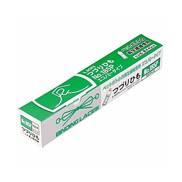 （まとめ）ライオン事務器 つづりひも 450mmセル先 再生PETニット丸編 No.185P 1パック(100本) 【×10セット】