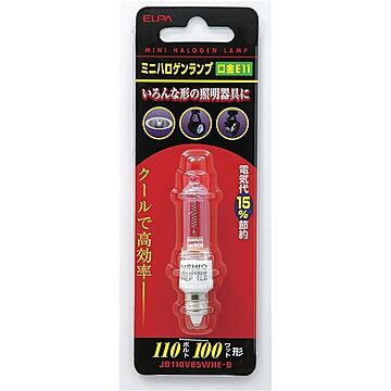 （まとめ） ELPA ミニハロゲン電球 100W形 E11クリア JD110V85WHE-B 【×10セット】