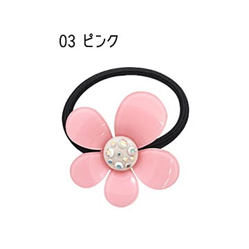【3個セット】ヘアゴム プルメリア（ピンク）