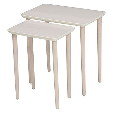 ネストテーブル サイドテーブル 木製 約幅40cm 約幅30cm ホワイトウォッシュ