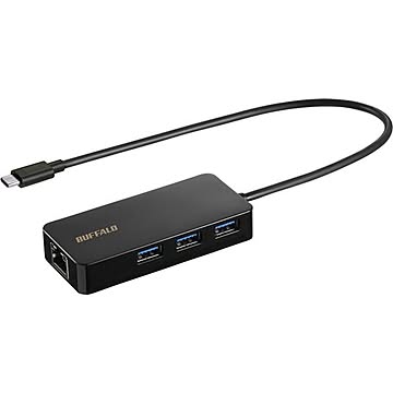 バッファロー Giga対応 USB Type-C LANアダプターハブ付 ブラック LUD-U3-CGHBK