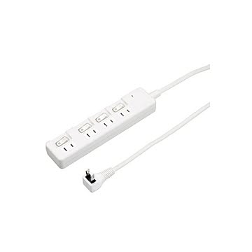【5個セット】 YAZAWA 雷ガード付 4個口 節電タップ 1m ホワイト H8KS441WHX5