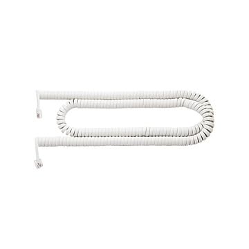 （まとめ） ミヨシ 受話器用カールコード 1m クロス結線 白 DC-J410／WH 【×5セット】