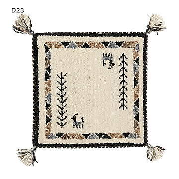 ギャッベ チェアパッド GABBEH インド製 40x40cm 萩原