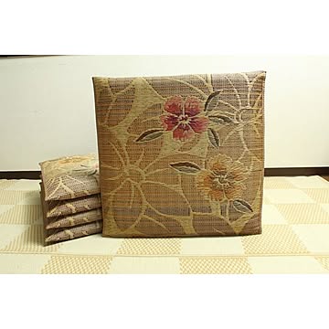 なでしこ い草座布団 5枚組 約60×60cm ベージュ 抗菌防臭調湿