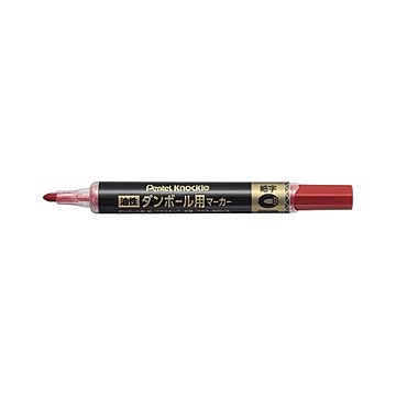 （まとめ） ぺんてる ダンボール用マーカー 丸芯 細字 1.2mm 赤 【×30セット】